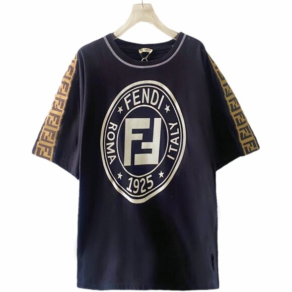 Fendi Black cotton crewneck short-sleeve T-shirt